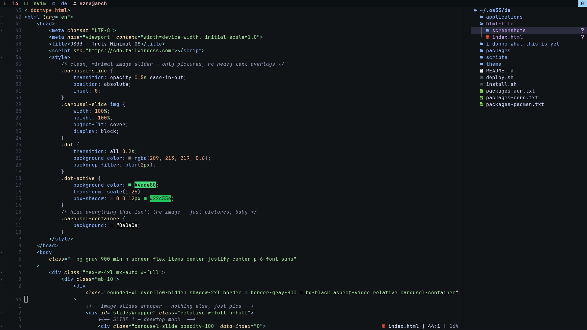 OS33 HTML development
